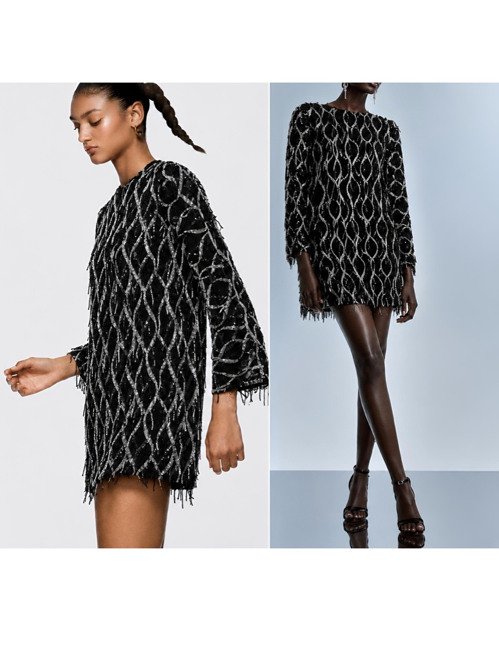 ZARA MINI DRESS WITH FRINGING AND SEQUINS - Picture 16 of 16